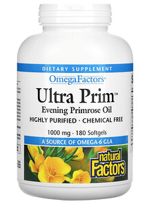 Natural Factors, 歐米伽Factors 系列 Ultra Prim 月見草精油軟凝膠_更年期保健食品